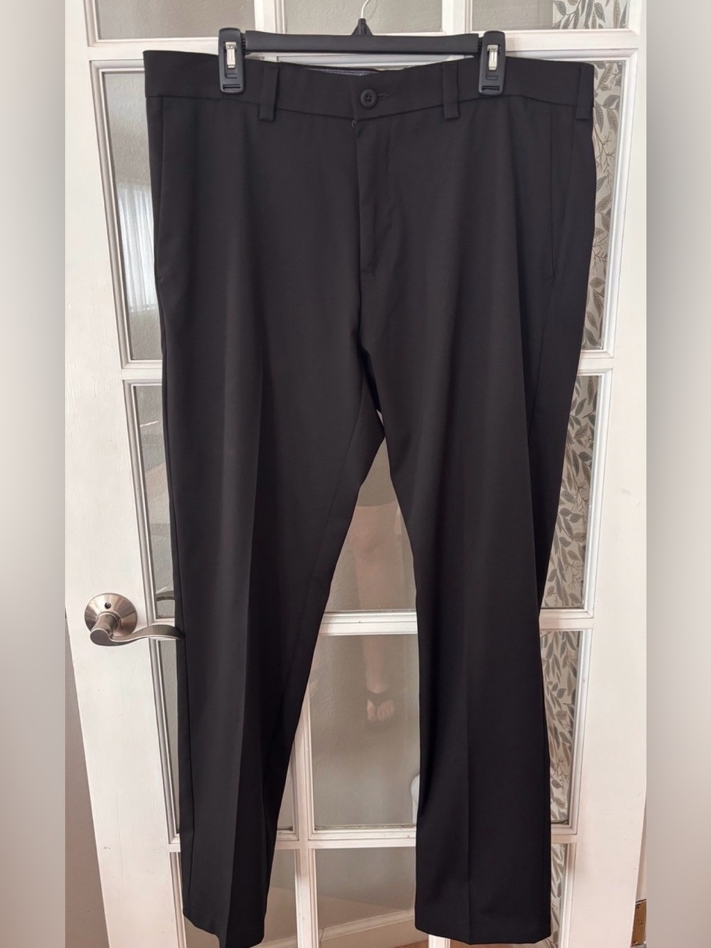 Haggar Men's Black Dress Pants - Classic Straight Fit 42x32
